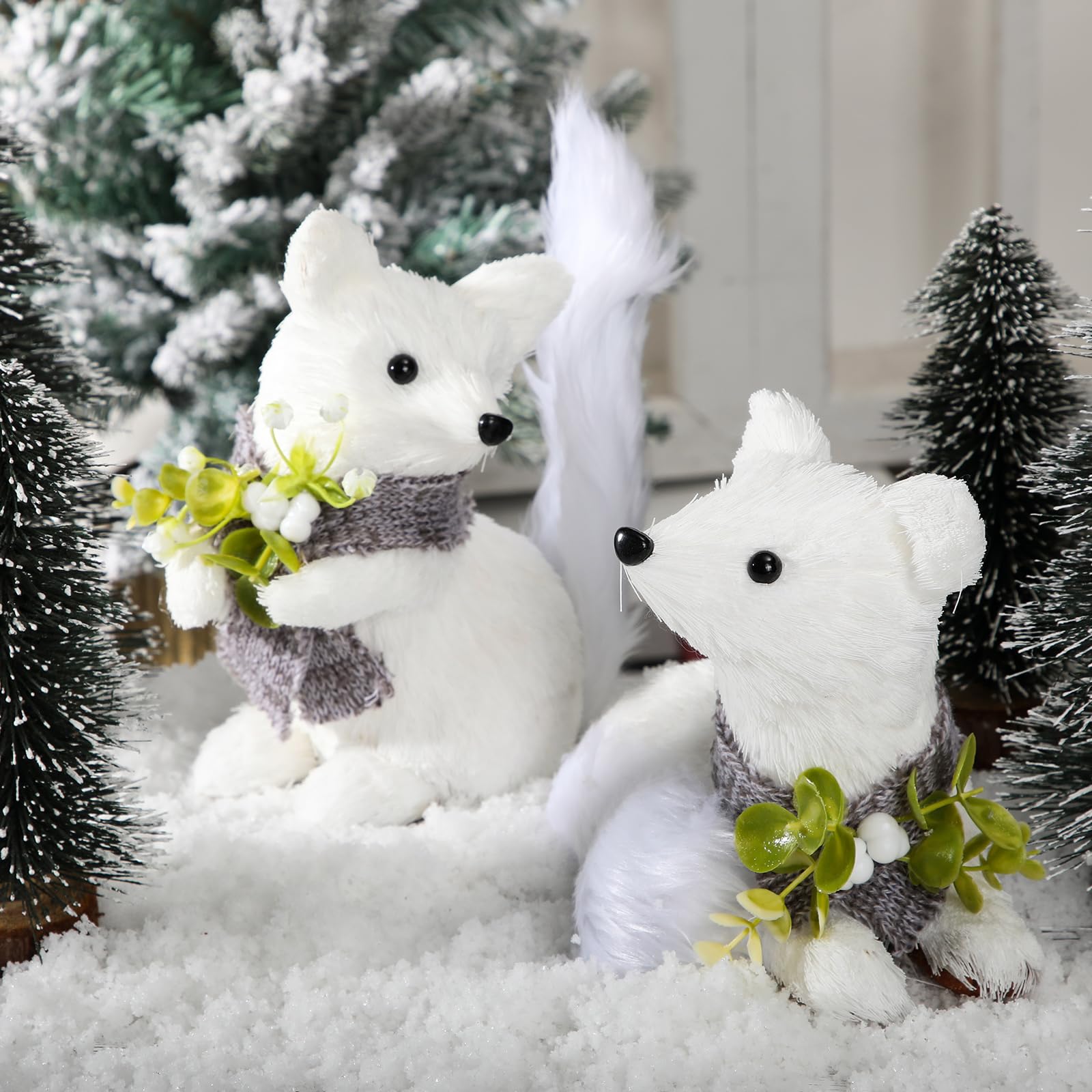 Amazon.com: Vercraft 2 Pack 9 Inches Christmas White Sisal Fox